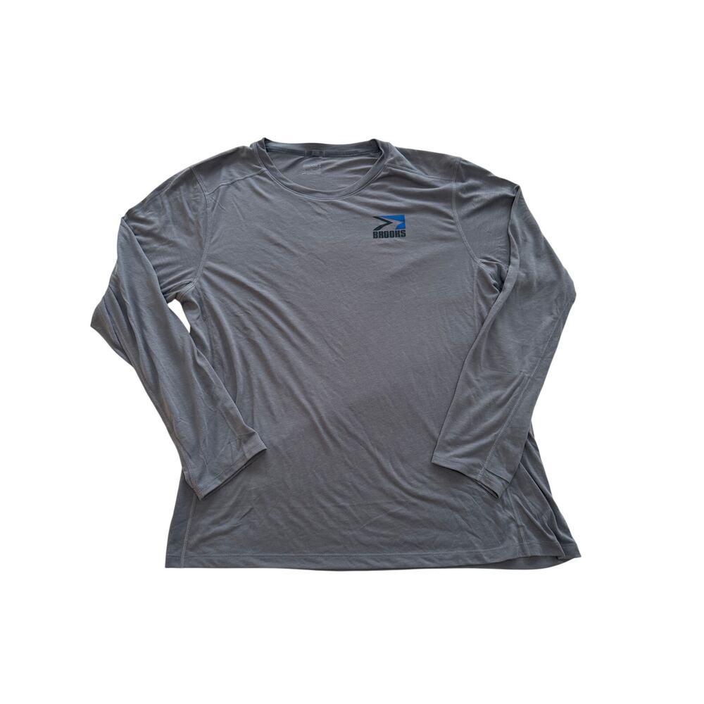 Brooks Brothers Long Sleeve Tshirt Men's XL On A Good Run Running Gray XC